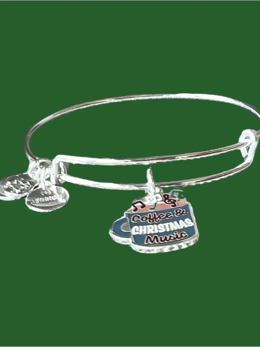 Silver Charm Bangle Bracelet Coffee & Christmas Music by Alex and Ani